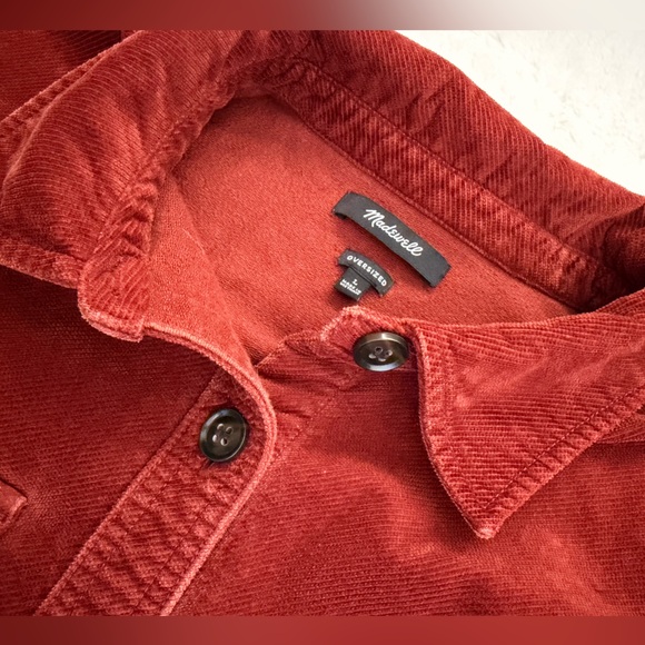Madewell Corduroy Twill Oversized Shirt Jacket - Stained Mahogany- Large - Picture 3 of 16
